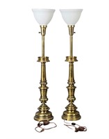Pair of Vintage Stiffel Brass Torchie Brass Lamps