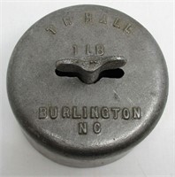 Burlington NC TR Hall 1lb Aluminum Butter Mold
