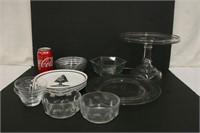 Cake Stand, 4 Cake Plates, & Clear Glass