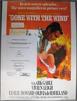 Clark Gable & Vivien Leigh Autographs w/ Poster