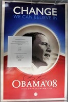 President Barack Obama Signed Campaign Poster