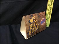 BILLY BEER Cardboard 2 Sided Table Sign