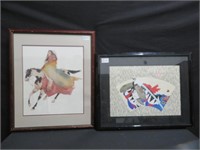 2 PRINTS (FIRST NATIONS MAN ON HORSE & ORIENTAL)