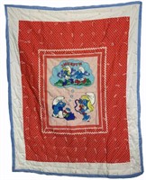 Hand Knotted Smurf Quilt