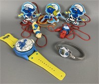 Collection of Smurf Jewelry & Watches Memorabilia