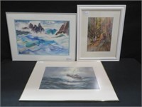 3 FRAMED SIGNED WATERCOLOURS