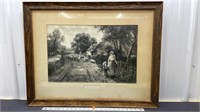 Framed, signed picture "The Old Farm" (32" x