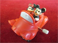 Vintage Mickey and Minnie Wind Up Car- Works