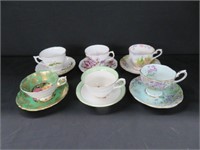 6 BONE CHINA CUPS WITH SAUCERS