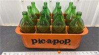 Crate of Vintage 7-Up Bottles
