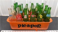 Crate of Assorted Vintage Pop Bottles