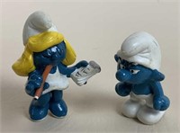 Secretary Smurfette & Grouchy Smurf Figures