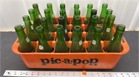 Crate of Vintage mostly Canada Dry, 7-Up Bottles
