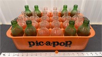 Crate of Assorted 7-Up and Pepsi Pop Bottles