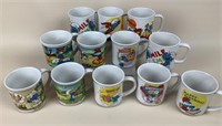 Twelve Ceramic Smurf Coffee Mugs