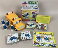 Smurf School Bus & Matching Games