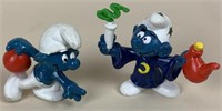 Bowling Smurf & Wizard Smurf Figures