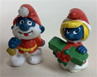Christmas Smurfette & Papa Smurf Figures