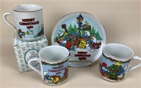 Smurf Christmas Limited Edition Plate & Cups