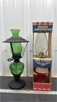 Decorative Green Glass Oil Lamp (Hong Kong) and