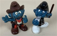 Cowboy & Policeman Smurf Collectible Figures