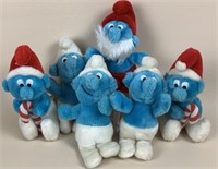 Lot of 6 Collectible Plush Smurfs