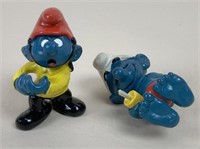 Fireman Smurf & Relaxing Smurf Figures