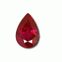 Genuine 2.50ct Pear Raspberry Red Ruby