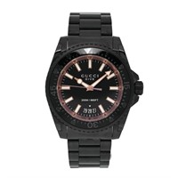 Gucci 45mm Dive Quartz Black & Rose Gold Watch