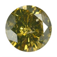 Genuine 1.55ct Round Golden Diamond
