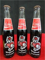 3 1983 NC State Cardiac Pack Coke Bottles