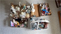 6 flats of figurines and decor