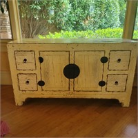 Asian Inspired Distressed Console/Buffet