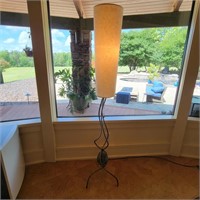 Contemporary Floor Lamp with metal and rock base