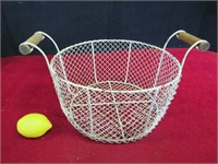 Vintage Wire Basket w/ Wooden Handles