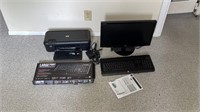 Monitor, keyboards, printer
