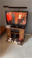 TV, VHS/DVD player, sound bar