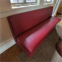 Red Faux Leather Bench