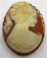 Carved Cameo Brooch