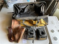 DeWalt Tool Bag, Leather Tool Holders, 2 18 Volt