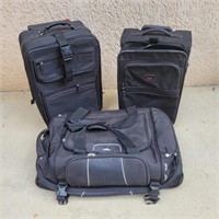 2 Suitcase and large Rolling duffle bad