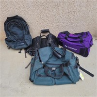 Group of Bags, roller duffle bags and Backpack