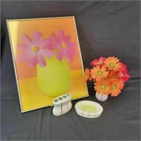 Bathroom accessories and Floral Print 15"x20.5