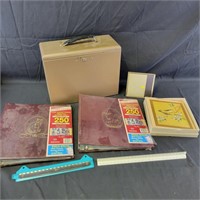 Box Lot - Metal File Box (no key), Photo Albums,