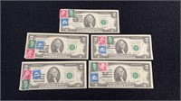 5 1976 $2 bills