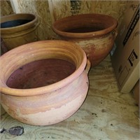2 Large Terra Cotta Planters with Handles