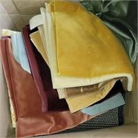 Box Lot of Upholstery fabric scraps