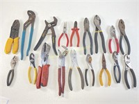 17 pair of assorted pliers