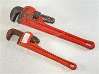 10 inch and 14 inch pipe wrenches