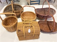 Group of six larger size baskets